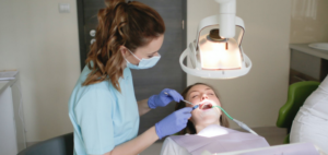 female doctor doing a procedure