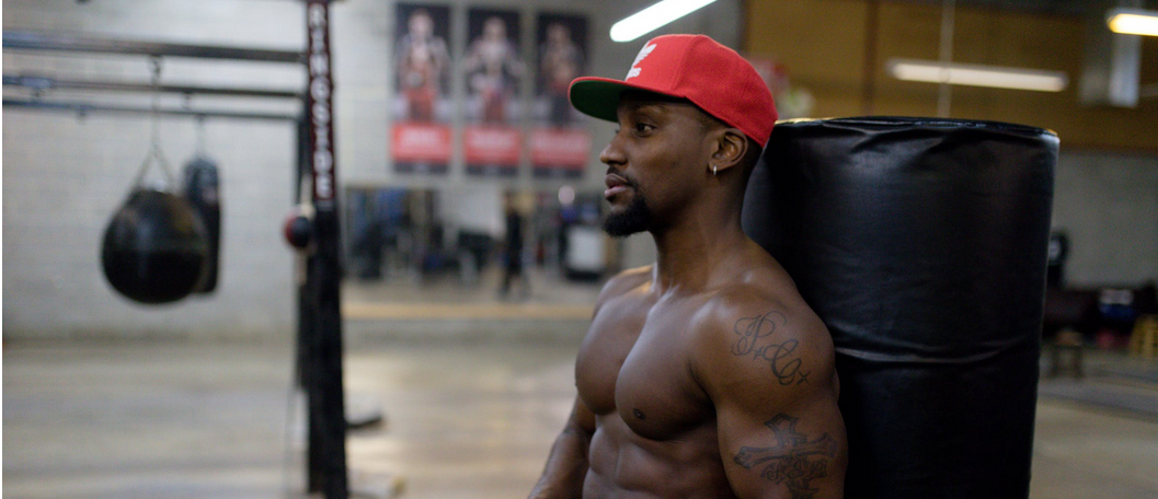 man showing muscles